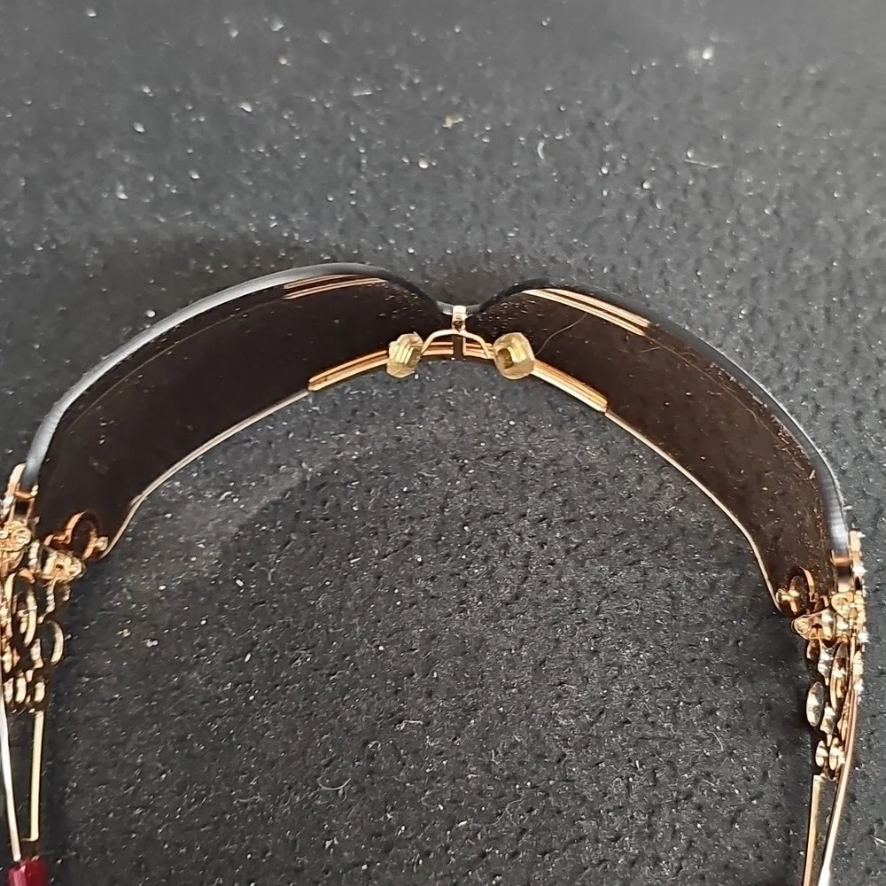Chopard Brown Gradient Shield Sunglasses with Gold Accents